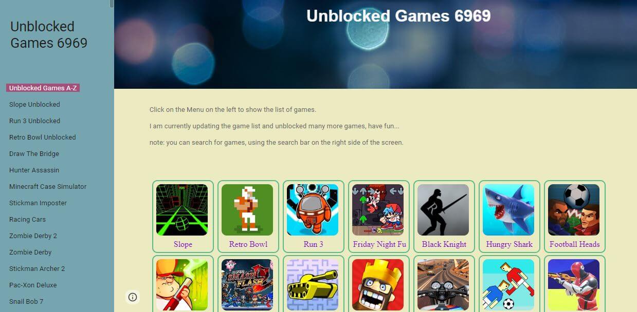 Unblocked Games 6969 free